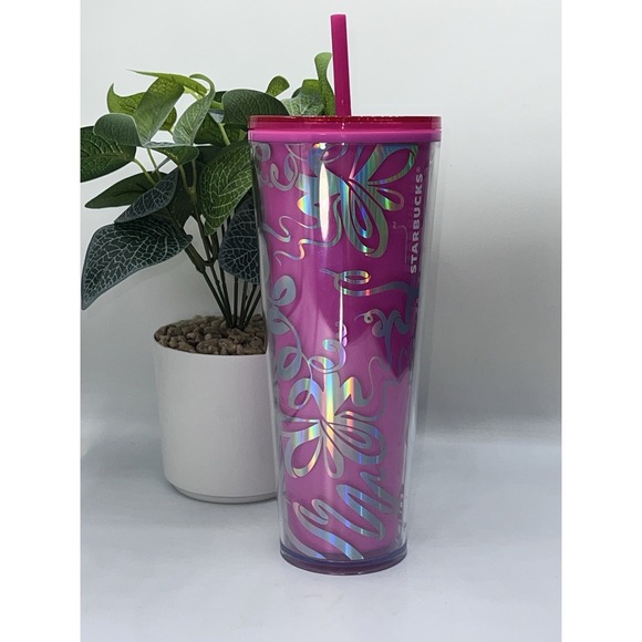 Starbucks Other - Starbucks Holiday 2023‎ Hot Pink With Silver Ribbon Color Change Venti Tumbler